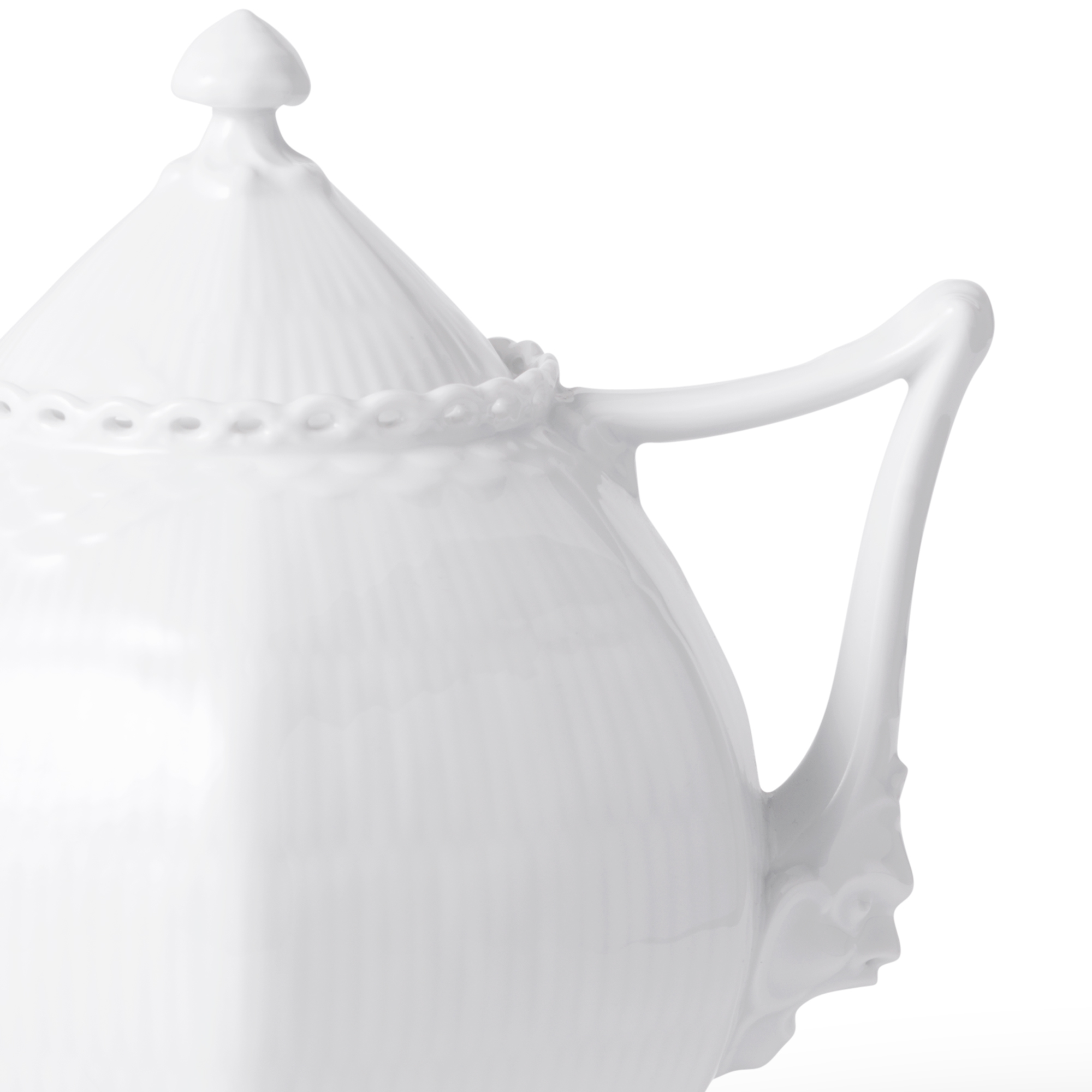 Zoom image of White Fluted Full Lace Teapot 100 cl
